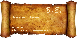 Breiner Emma névjegykártya